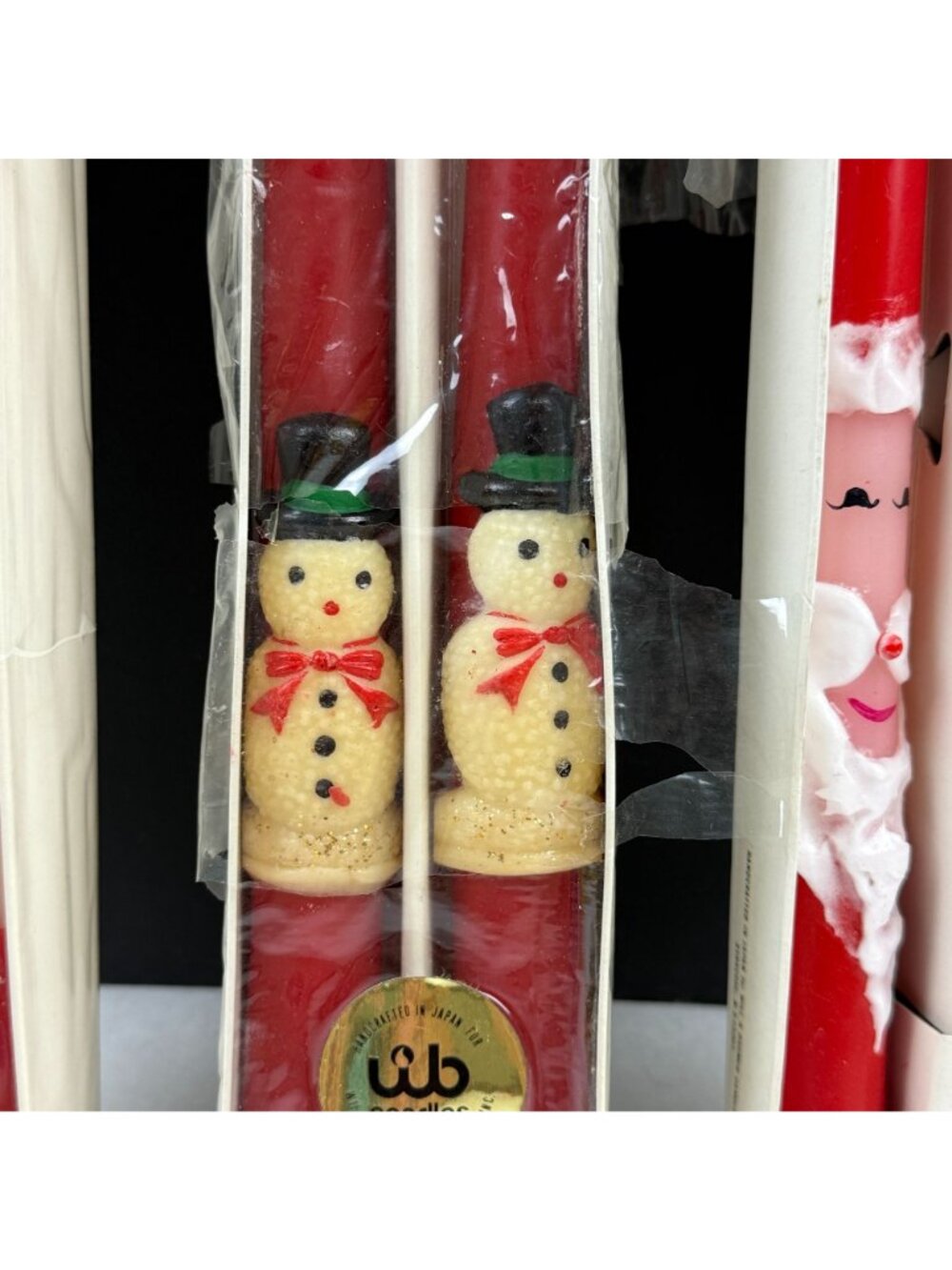 Vintage Will & Baumer Santa and Snowman Christmas Candles Lot of 3 - Picture 4 of 10